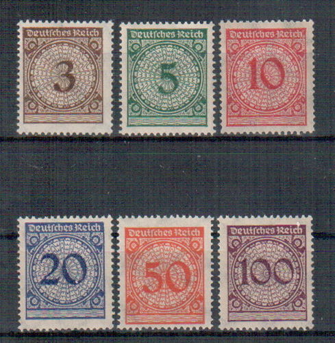 Briefmarken Deutsches Reich Mi. Nr. 338 - 343 **