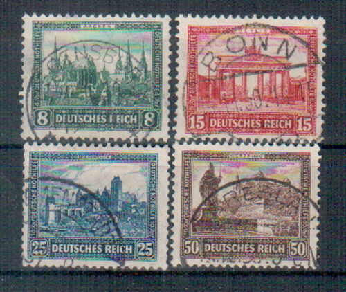 Briefmarken Satz Deutsches Reich Mi. Nr. 450 - 453 o / geprüft