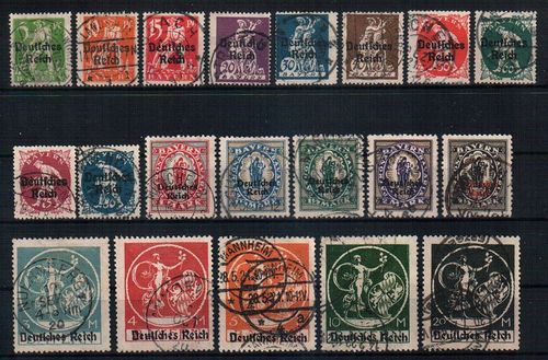 Briefmarken-Satz Deutsches Reich Mi. Nr. 119 - 138 o