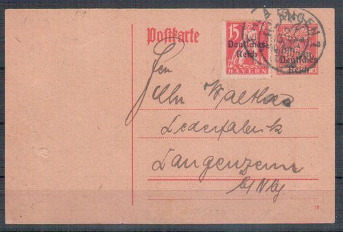 Ganzsache Deutsches Reich Mi. Nr. P 125 o MIF