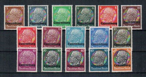 Deutsche Besetzungungsausgabe - Briefmarken Luxemburg Michel Nr. 1-16 ** postfrisch