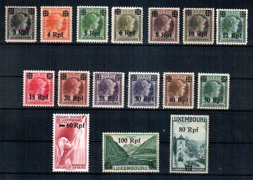 Deutsche Besetzungungsausgabe - Briefmarken Luxemburg Michel Nr. 17- 32 **