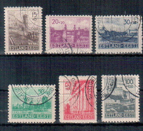 Deutsche Besetzungungsausgabe - Briefmarken Estland Michel Nr. 4-9 o