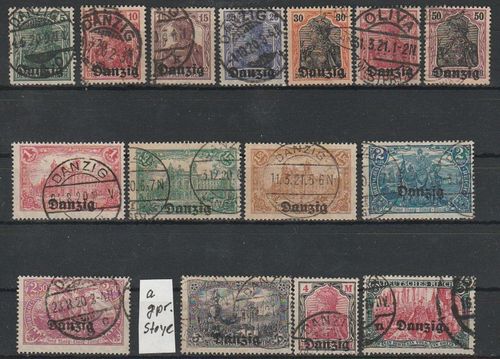 Briefmarken Freie Stadt Danzig Nr. 1-15 o