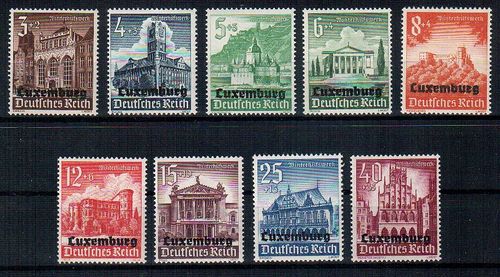 Deutsche Besetzungungsausgabe - Briefmarken Luxemburg Michel Nr. 33- 41 **