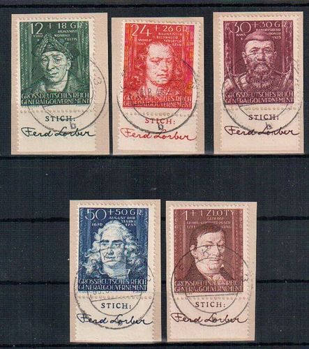 GG Mi. Nr. 120 - 124 Briefstücke
