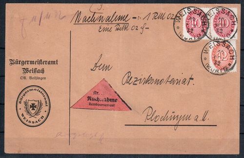 Geschäftsbrief Deutsches Reich Dienstmarke Mi.Nr. 117 MIF