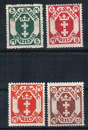 Briefmarken Freie Stadt Danzig Nr. 108 - 111 postfrisch