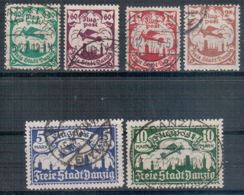 Briefmarken Freie Stadt Danzig Nr. 66 - 71 gestempelt
