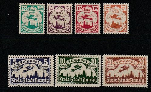 Briefmarken Freie Stadt Danzig Nr. 112 - 118 postfrisch
