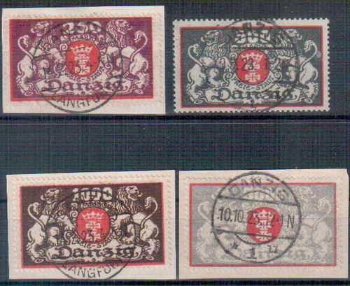 Briefmarken Freie Stadt Danzig Nr. 119 - 122 gestempelt