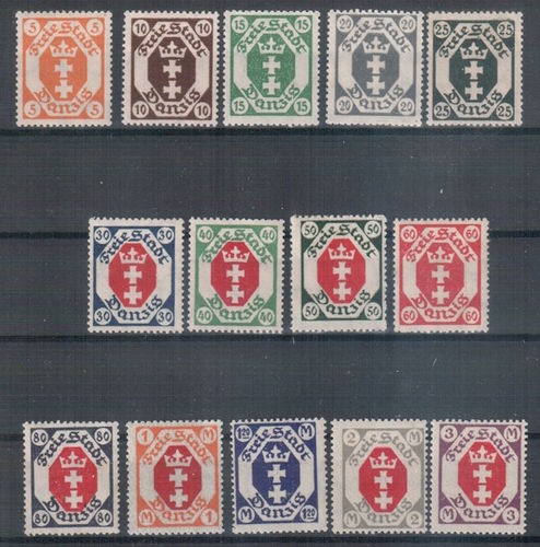 Briefmarken Freie Stadt Danzig Nr. 73 - 86 postfrisch