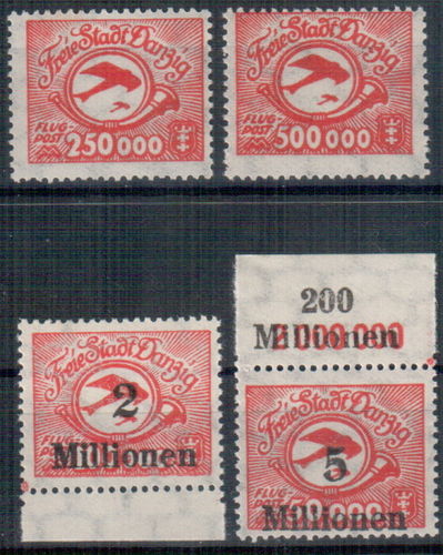 Briefmarken Freie Stadt Danzig Nr. 177 - 180 postfrisch