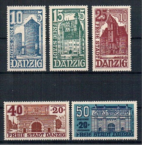 Briefmarken Freie Stadt Danzig Nr. 262 - 266 postfrisch