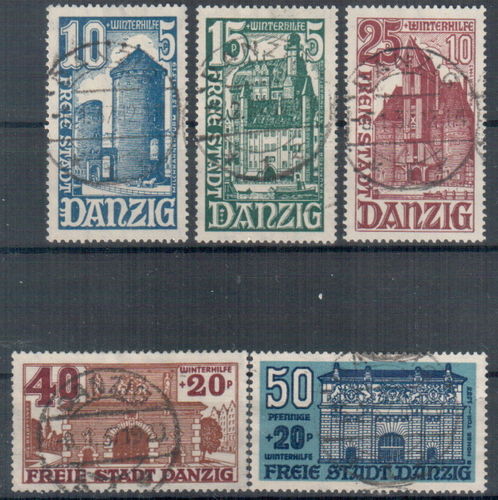 Briefmarken Freie Stadt Danzig Nr. 262 - 266 gestempelt