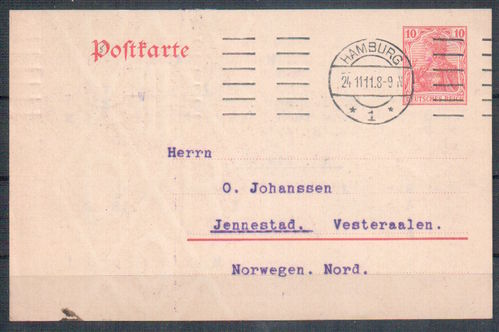 Ganzsache Deutsches Reich Mi. Nr. P 79 o / Ausland