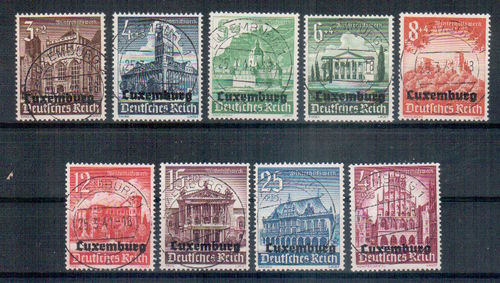 Deutsche Besetzungungsausgabe - Briefmarken Luxemburg Michel Nr. 33- 41 o