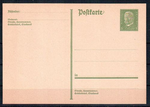 Ganzsache Deutsches Reich Mi. Nr. P 180 I *