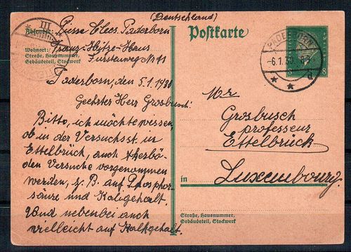 Ganzsache Deutsches Reich Mi. Nr. P 181 o / Ausland