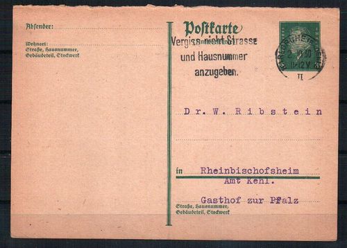 Ganzsache Deutsches Reich Mi. Nr. P 183 A o