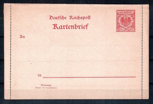 Kartenbrief Deutsche Reichspost Mi. Nr. K 3 *