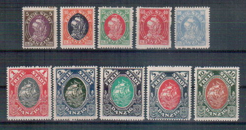 Briefmarken Freie Stadt Danzig Nr. 53 - 62 postfrisch