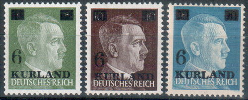 Deutsche Besetzungungsausgabe - Briefmarken Kurland Michel Nr. 1-3 ** postfrisch
