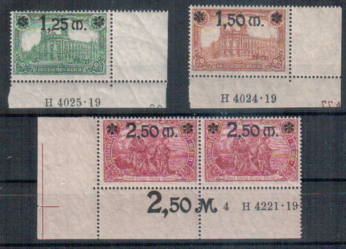 Briefmarken Deutsches Reich Mi. Nr. 116 - 118 b HAN ** / gepr.