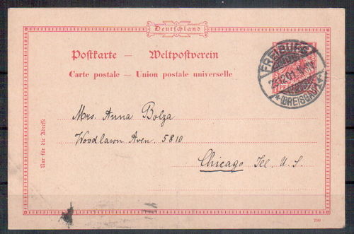 Ganzsache Deutsches Reich Mi. Nr. P 25 / 02 o / Ausland