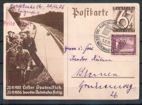 Ganzsache Deutsches Reich Mi. Nr. P 263 + Mi.Nr.: 634-642