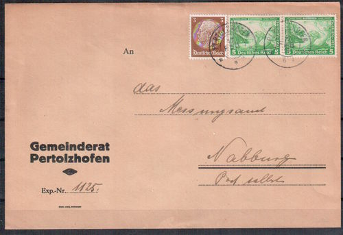 Fernbrief Deutsches Reich MI.Nr.: 501 MIF