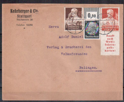 Fernbrief Deutsches Reich MI.Nr.: 560 MIF - S 223/A6