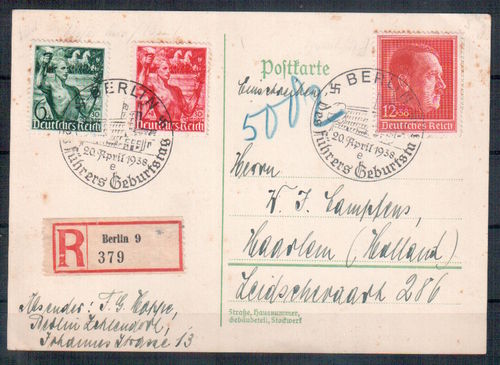 R-Postkarte Deutsches Reich MI.Nr.: 664 MIF