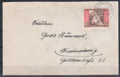 Fernbrief Deutsches Reich MI.Nr.: 822 PF I  EF