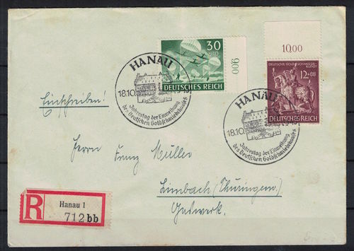 R-Fernbrief Deutsches Reich MI.Nr.: 840 MIF