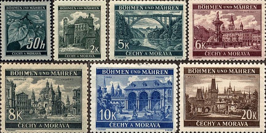 1940-Briefmarken-Boehmen-und-Maehren-Michel-55-61
